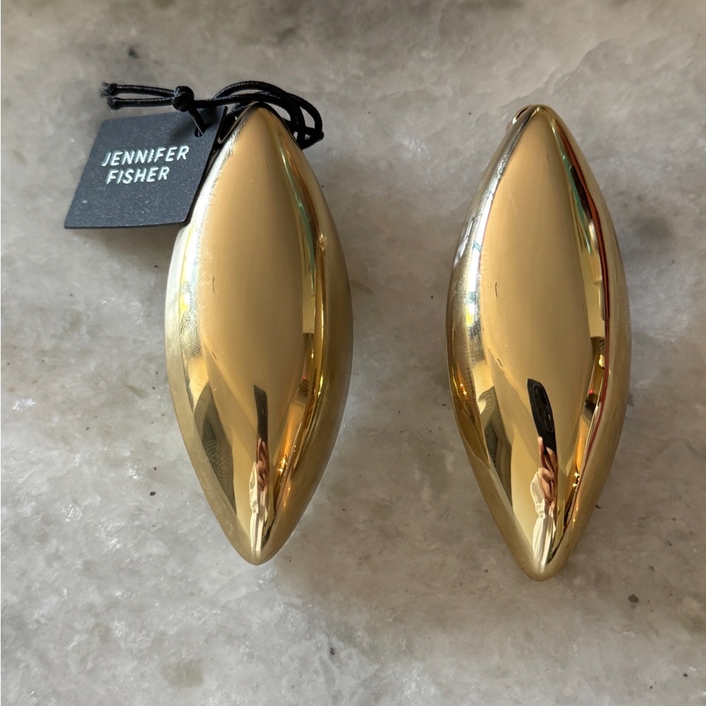Jennifer Fisher Puffy Dugger Gold Earrings